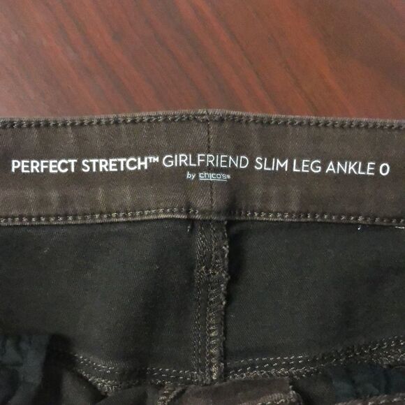 Chico’s 0 (US 4-6) Brown PerfectStretch Girlfriend Slim Leg/Ankle Jeans - Picture 12 of 15
